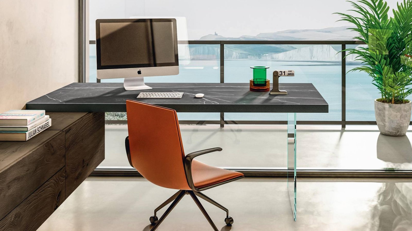 Beine aus gehärtetem Glas des Air Desk