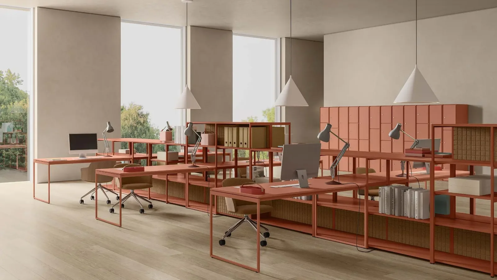 Line System Regal von Dieffebi in einem Projektbüro