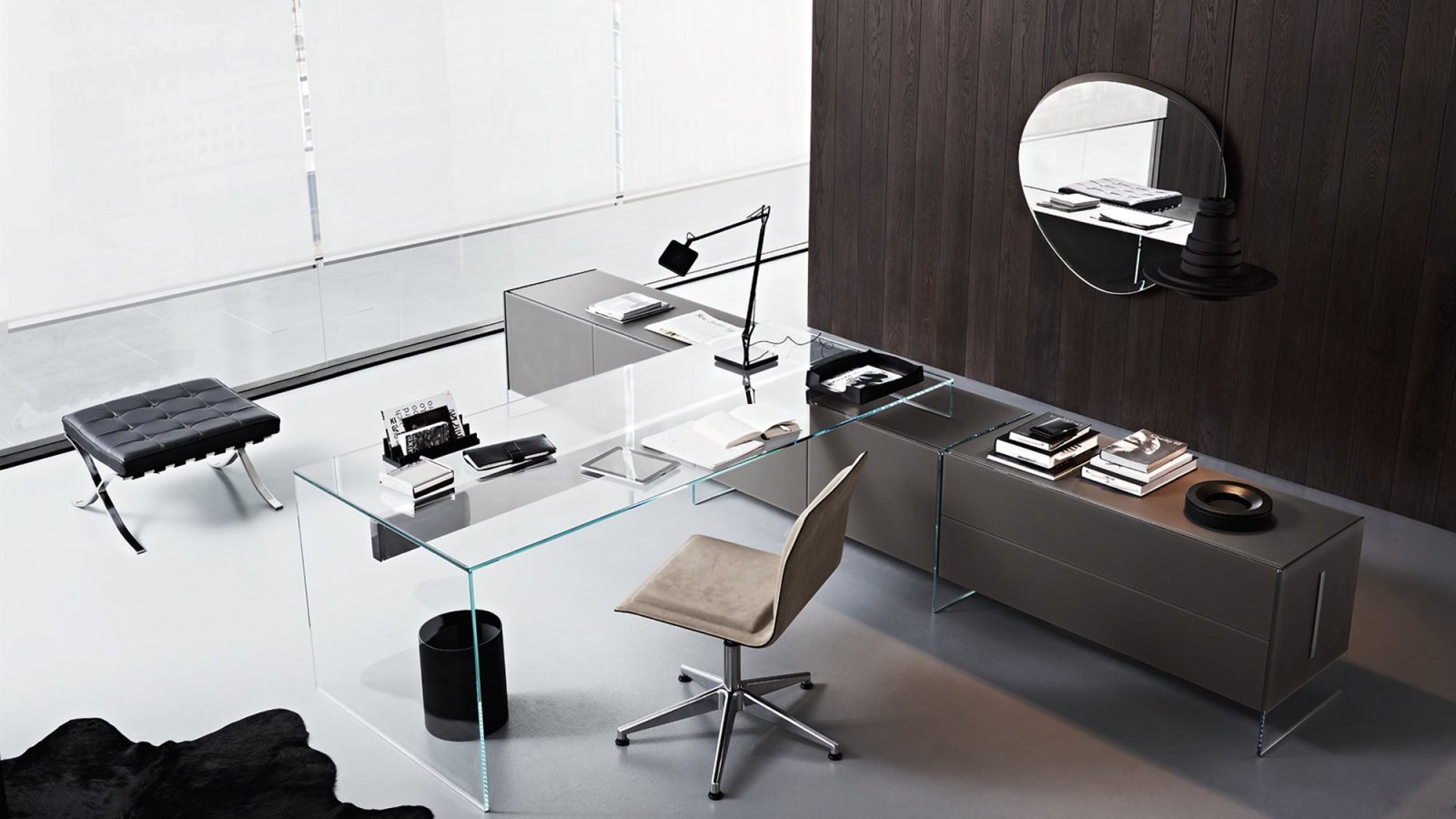 Designer-Schreibtisch Air Desk von Gallotti & Radice aus transparentem Kristall