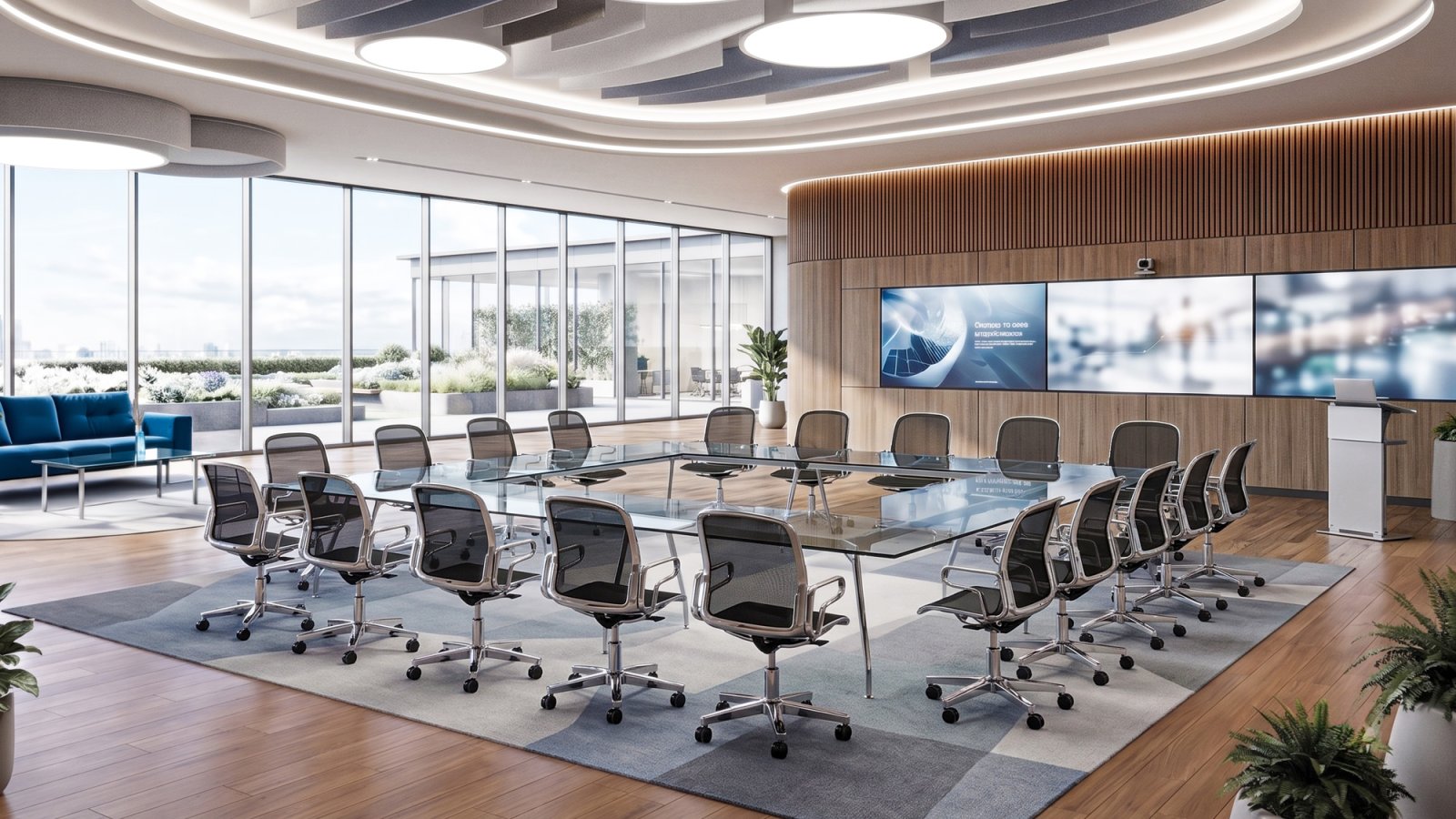 UniTable Konferenztisch von ICF mit Furnierplatte und poliertem Aluminiumgestell
