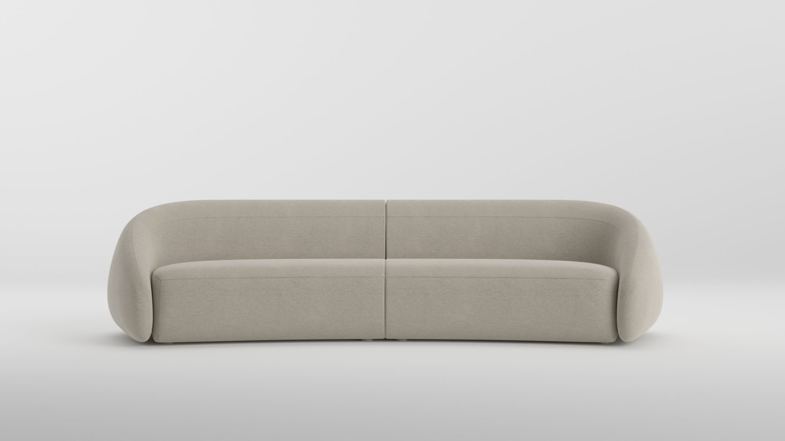 Apper von LaCividina: Sessel von vorn, 130 cm breit, in hellem Textil