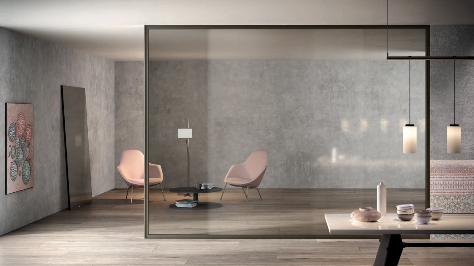 Trennwände Simple Bold von Luconi aus Doppelglas