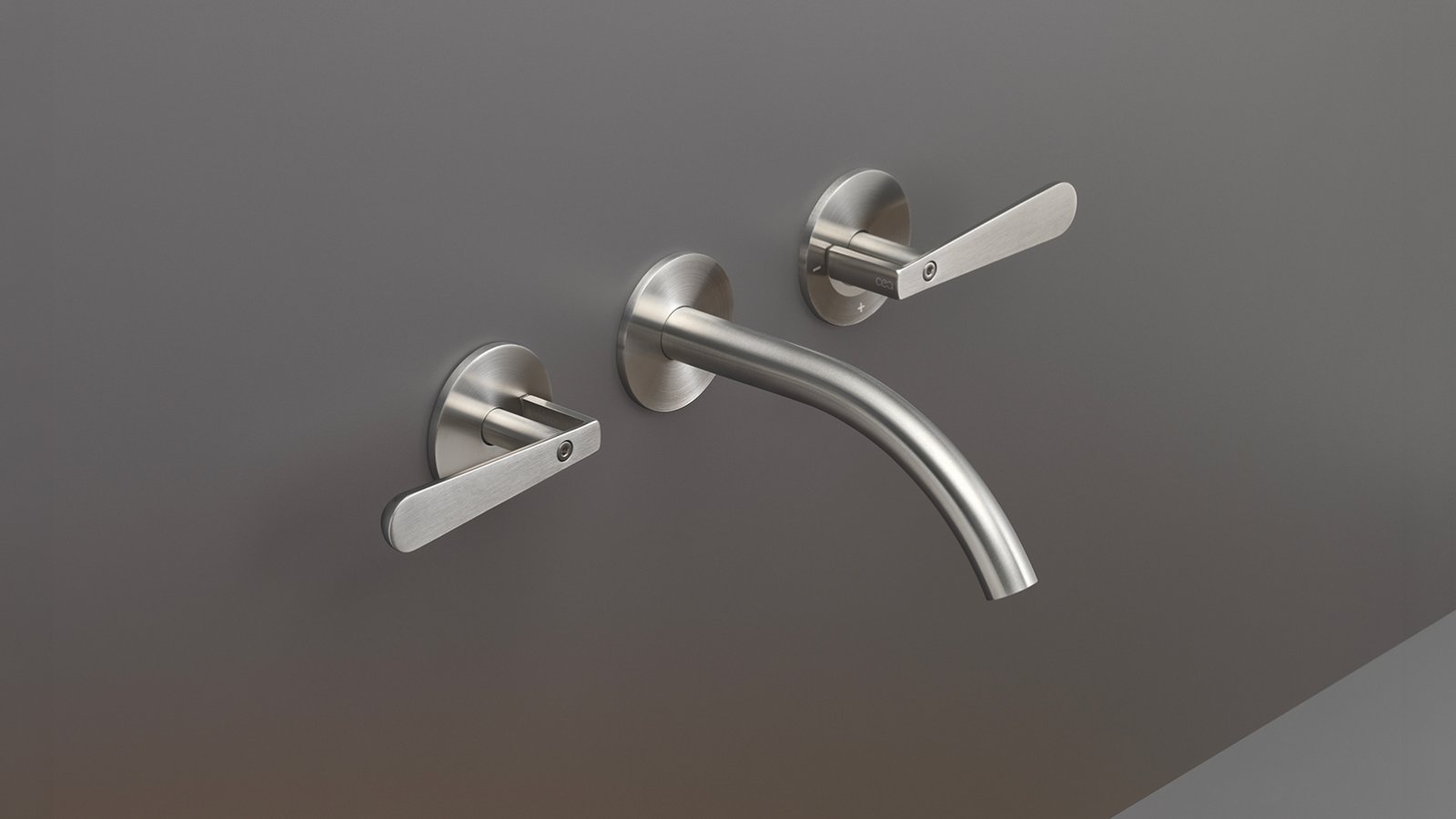 Lutezia von Cea Design, Wand-Zweigriffarmatur in polierter Black-Diamond-Oberfläche