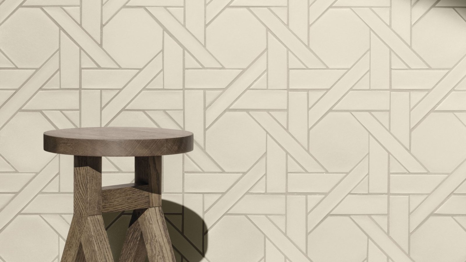 Weaving Mosaik von Mutina mit offenem Ba Leng Muster in Weiss