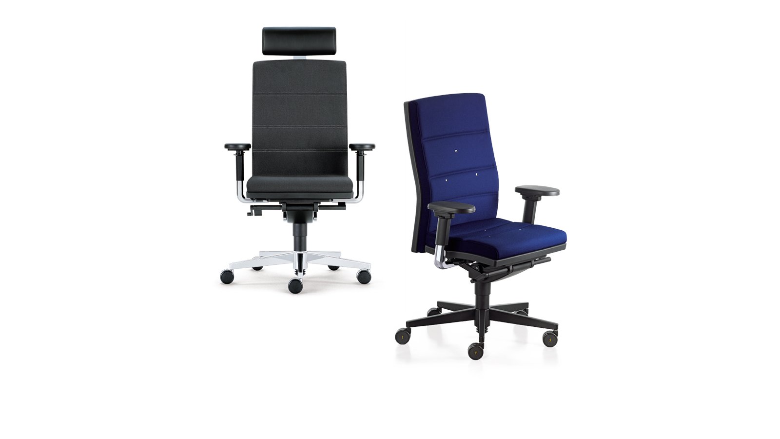 Bürodrehstuhl mr.24 von Sedus in blauem Stoff mit hoher Rückenlehne