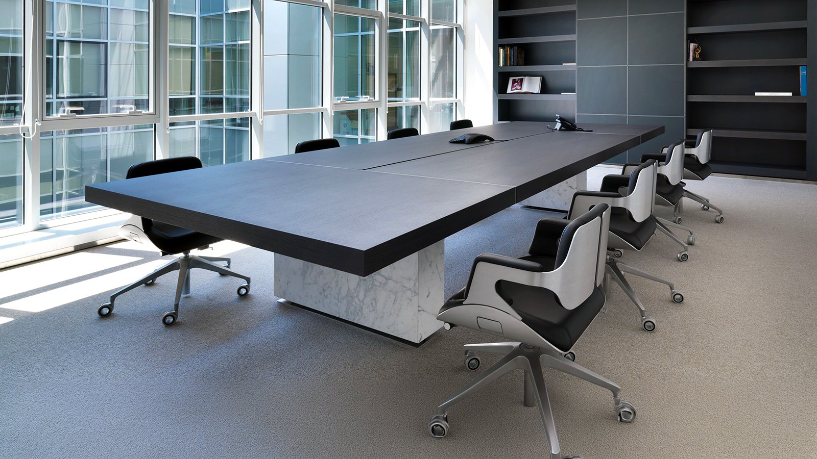 Sitzungstisch Asymmetrical Meeting von Tecno mit asymmetrischer Platte