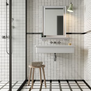 Musterfliese Double White aus der Kollektion Mattonelle Margherita von Mutina