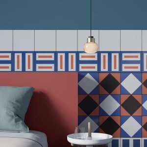 Double Red, handgezeichnetes Motiv von Nathalie Du Pasquier für Mutina