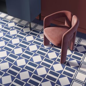 Musterfliese Square Blue aus der Kollektion Mattonelle Margherita von Mutina