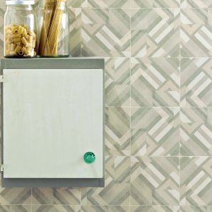 Ton in Ton gesetzte Azulej Bianco Muster
