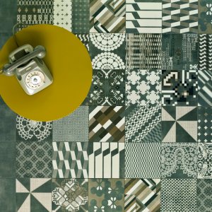 Detail des Azulej Musters Trevo von Mutina