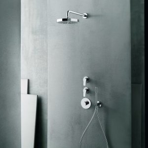 Thermostat AL/23 unter Putz, waagrecht montiert, Ausführung Chrom