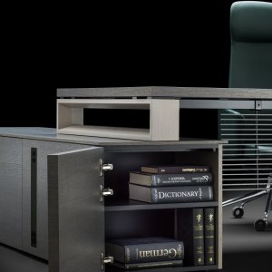 Arche Schreibtisch mit Serviceeinheit auf Kredenz