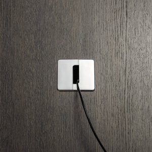 Rechteckiger Arche Konferenztisch mit Ledereinsatz