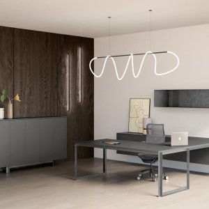 Ellan-Chefkomposition mit seitlicher Verlängerung und hängendem Schrank in Anthrazit
