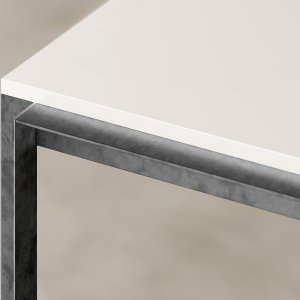 Ellan-Hochtisch mit schwarzer Fenix-Platte und Fussstütze aus lackiertem Eisen