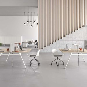 Gepolsterte Bank in Melange-Stoff im Lay-Regal