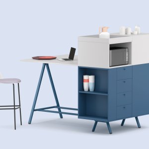 Beistellschrank 210 cm des Direktionstischs Lay mit Technikfächern