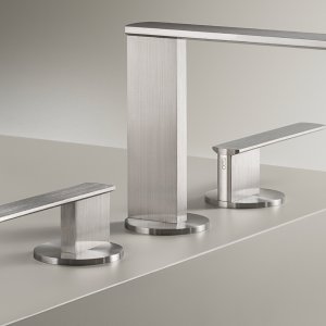 Thermostat-Duschgarnitur Ayla mit Handbrause und seidengrauem Schlauch, Cea Design