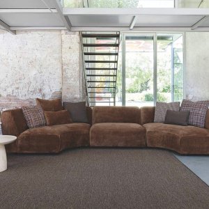 Linke Chaiselongue 165 von Cloud mit eingezogener, runder Flanke