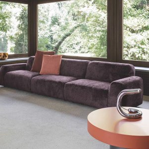 Sofas & Loungemöbel: Flexteam Cloud über Eck mit rundem Eckmodul