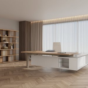 Füsse aus gehärtetem Glas am Schreibtisch Cloud von Codutti