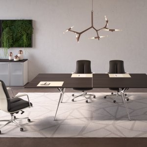 Schrank Genesis in 90-cm-Modulen mit Abschlusswangen in Eiche Wengé