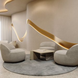 Ginza Konferenztisch in Massivholz in einem verglasten Sitzungszimmer