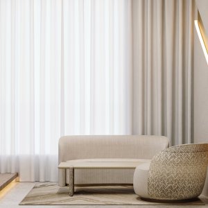 Codutti Ginza Konferenztisch mit Blick in den Garten