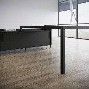 Chefschreibtisch D1 mit Glasplatte