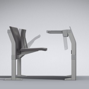 Gepolsterter Sitz und Rücken des Systems E5000