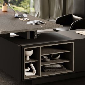 Elite Schrank mit rücklackierten Glasschiebetüren in Schwarz 10