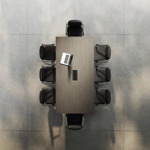 Elite Schreibtisch in Pappel Hell mit tragendem Container — Büro Zürich