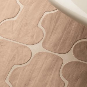 Zwei Umrisse von Figure abwechselnd am Boden, Clay matt, Mutina
