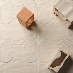 Terrakottaziegel Body Chalk als Wandverkleidung, Mutina