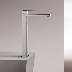 Schwarzer Lavabomischer Mint in Matt Black, Ansicht schräg von vorn