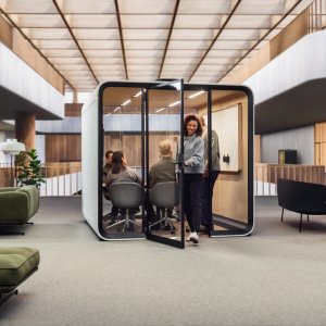 Sechspersonen-Besprechung im Framery Six Raum