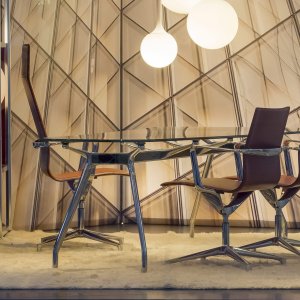 Kuna Chair in dunkelbraunem Leder