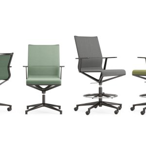 Pulverbeschichtete Stick Chair in Gruengrau