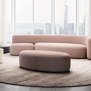 Lisse aus der Vogelperspektive, die Kurve des Sofas deutlich erkennbar