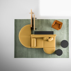 Akustische Rücken von 117 cm Höhe bei einer Node+ Gruppe als Loungemöbel