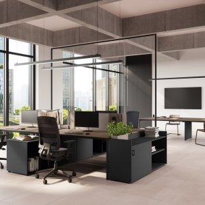 Schweizer Bürostandort mit 5th-Element-Arbeitsplätzen von Las Mobili
