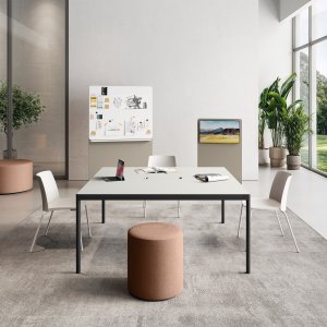 Rundes Ø-40-mm-Fil-Rouge-Bein mit grauem Nivellierfuß
