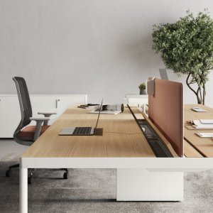 Schweizer Bürostandort mit Fil-Rouge-Workstations von Las Mobili