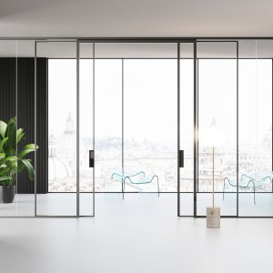 Transparentes Polycarbonat-Verbindungsprofil zwischen den Mood-Glasscheiben