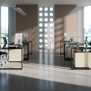 Edelstahl-Distanzstück unter der Loft-Glasplatte