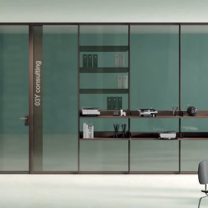Dekoriertes Glaspaneel des Systems Simple Bold von Luconi