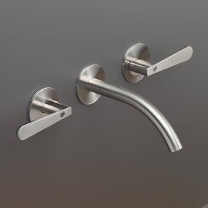 Lutezia von Cea Design, Wand-Zweigriffarmatur in polierter Black-Diamond-Oberfläche