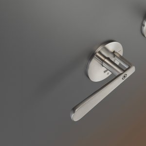 Lutezia von Cea Design, Zweigriffarmatur aus satiniertem Edelstahl am Waschtisch