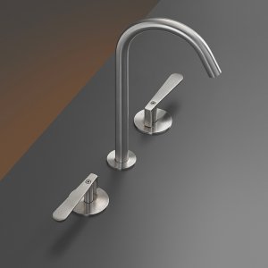 Wand-Zweigriffarmatur Lutezia in satinierter Bronze-Oberfläche, Cea Design